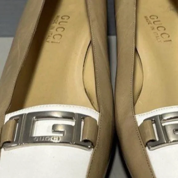 Gucci Marmont Ballet Loafer Beige & White Heels - Size 9B, w/ COA - Picture 10 of 16